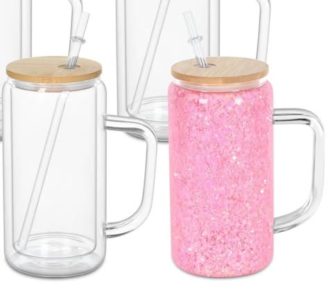 16 oz Snowglobe Tumbler with Handle